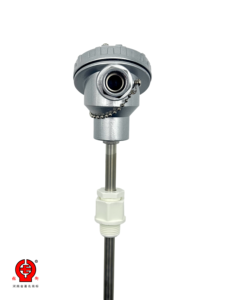 Sonde de température industrielle gainée WZPK à montage sur bride fixe, type Pt100 RTD, IP66 avec boîtier de terminaison, longueur personnalisée OEM/ODM - Product Image 1
