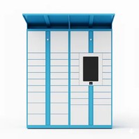 Casier à colis intelligent en acier assemblé pour immeubles de bureaux, campus, hôpitaux, avec contrôle d'accès et fonctionnement sans contact