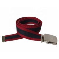 1.5 "Rouge Noir Sangle Conception Personnalisée LOGO Argent Rouleau Boucle Coton Polyester Ferme Toile Web Ceinture