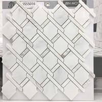 Cuisine salle de bain balcon salle de bain sol carrelage antidérapant simple mosaïque fond mur blanc hexagonal brique