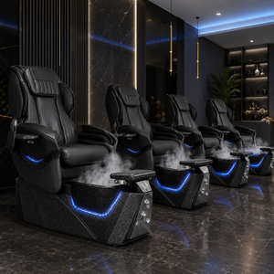 Fauteuil de pédicure avec lumière LED, bassin pour bain de pieds, fonction de massage, télécommande, fonction vapeur pour mobilier de salon de luxe - Product Image 2