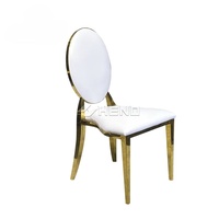 Chaise de banquet et de salle à manger ronde en acier inoxydable doré de haute qualité, style moderne pour mariage et fête, chaises de banquet en métal pour hôtel