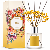 Diffuseur de parfum en verre 100 ml avec bâtonnets, parfum Jasmin Blanc, pour la maison, vente en gros et OEM
