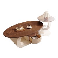 Table basse en bois de style Mid-century Modern, Wabi-sabi, vintage à la française, pour salons et petits espaces, design raffiné