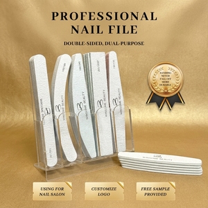 Kit d'outils de manucure professionnel personnalisé avec limes à ongles droites zébrées 80/100/180 <span class=keywords><strong>grains</strong></span> et <span class=keywords><strong>lime</strong></span> polissoir durable - Product Image 2
