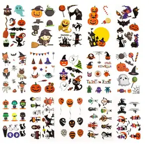 Halloween Tijdelijke Tatoeages Voor Kinderen, Feest Cosplay Kostuums, Gezicht Stickers Partij Niet-Giftige Stickers Voor Halloween Make-Up,