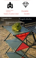 Table de rangement pliable portable en acier au carbone pour extérieur, plage, camping, tactique, avec étagère à fruits, imperméable et antirouille