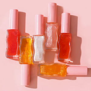ลิปกลอสสีทองแวววาวแวววาวแวววาวสีชมพูอ่อนหวานมีรสชาติแบบวีแกนพิมพ์โลโก้ - Product Image 4