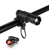 Ensemble de phare et de feu arrière de vélo TAIKOO, lampe torche puissante, étanche, haute luminosité, phare de sécurité, feu arrière d'avertissement