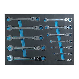 12PCS EVA bọt khay CRV Chất lượng cao cờ lê Bộ Ratchet kết hợp Ratchet cờ lê nhà để xe tổ chức SAE <span class=keywords><strong>Imperial</strong></span> công cụ thiết lập - Product Image 3