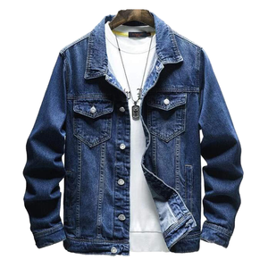 Al por mayor, de alta calidad, estilo vintage, oversize, de moda, casual, de cuero shearling, con cuello vuelto, para hombre, con logo frontal - Product Image 1