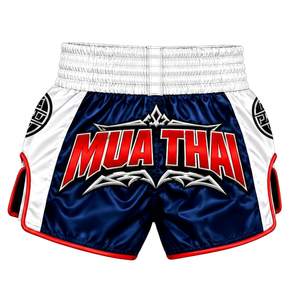 กางเกงมวยไทยสั่งทำขายส่ง กางเกงมวย MMA สำหรับฝึกซ้อมและแข่งขัน กางเกงศิลปะการต่อสู้ผ้าซาตินพิมพ์ลายแบบ Sublimation - Product Image 1