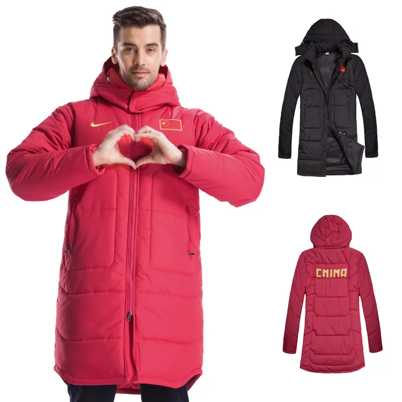 Custom warm hooded coat streetwear men's zip up long down coats Plus Size winter windbreaker puffer jacket coats men's jackets