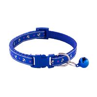 Kalung Kucing Poliester Grosir, Dapat Disesuaikan dengan Lonceng dan Gesper, untuk Ras Kecil, Semua Musim, Motif Cetak Lucu