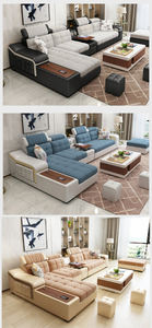 Nordic शैली घर फर्नीचर लकड़ी के आधुनिक लिविंग रूम चेज़ लॉन्ग सोफा सह बिस्तर रहने + कमरे + सोफा - Product Image 6