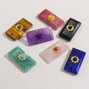 Yiwu DAICY оптовая продажа «сделай сам» квадратная Подвеска из натурального камня аметист лазурит Таро Подвеска Аксессуары - Product Image 4