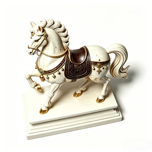 Escultura de <span class=keywords><strong>Caballo</strong></span> <span class=keywords><strong>Blanco</strong></span> Auspicioso Dorado Estilo Tang en Cobre Puro. Esta Escultura Fue Tallada y Fundida por Bozhiyi. - Product Image 2