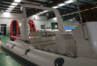 Bateau de pêche gonflable en fibre de verre pas cher, Hypalon RIB680A certifié CE, capacité de 12 personnes, FUNSEA, eaux offshore, garantie de 3 ans