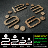Aksesoris Jam DIY Angka Jam Digital Kayu Walnut Hitam Perekat Sendiri Angka Arab Kayu