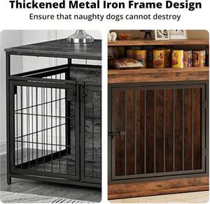 Cage pour <span class=keywords><strong>chien</strong></span> d'angle de 44 pouces avec 2 étagères, en bois massif, mobilier de niche, salon, utilisation en intérieur, chiens de petite et moyenne taille, moderne, non pliable - Product Image 6