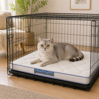 Coussin de repos pour chat en silicone matelassé avec motif de pétales de fleurs, fenêtre latérale transparente, base antidérapante pour les chambres de chats d'intérieur