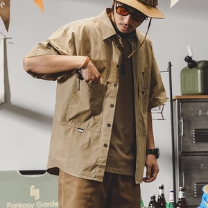 <span class=keywords><strong>Camicia</strong></span> da Lavoro Stile Americano a Maniche Corte da <span class=keywords><strong>Uomo</strong></span>, Estiva Sottile e Ampia, Stile <span class=keywords><strong>Montagna</strong></span>, per Esterni e Pendolarismo, Monopetto con Colletto Rovesciato - Product Image 1