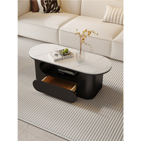 Table basse de luxe en fer, double semi-cercle, moderne, minimaliste, décorative, multifonctionnelle, écologique, pour petit salon domestique