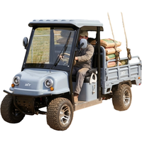 Véhicule utilitaire électrique tout-terrain à plateau basculant pour vergers, transporteur agricole haute performance