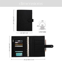 Organiseur de budget Hongbo A5 en cuir grainé avec 6 anneaux argentés, feuille volante et pochettes transparentes – Meilleure vente