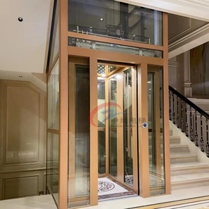 Lift AC lift perumahan 5 orang desain Modern kualitas tinggi lift rumah dengan sistem traksi keselamatan untuk vila