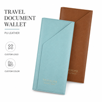 Porte-documents de voyage en cuir PU avec logo personnalisé, porte-passeport personnalisé pour les voyages internationaux, cadeau promotionnel d'entreprise en gros
