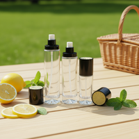 Crème de soin de la peau promotionnelle de haute qualité bouteilles en verre transparent pot de crème en verre avec couvercle noir