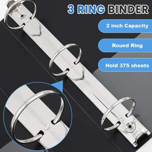 Classeurs souples en plastique à 3 anneaux de 2 pouces <span class=keywords><strong>avec</strong></span> couverture transparente et 2 poches, capacité de 375 feuilles pour le bureau et l'école - Product Image 4