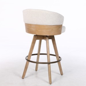Hiện đại xoay truy cập Chiều cao barstools gỗ chân lưng Bentwood khung tay vịn bọc vải phòng ngủ ăn ngoài trời sống - Product Image 4