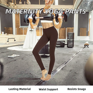 เลกกิ้งคนท้องเอวกลาง ทรงสปอร์ต ระบายอากาศ ป้องกันแบคทีเรีย ป้องกันการเกี่ยวขาด ผ้าถัก สำหรับโยคะและออกกำลังกาย - Product Image 2