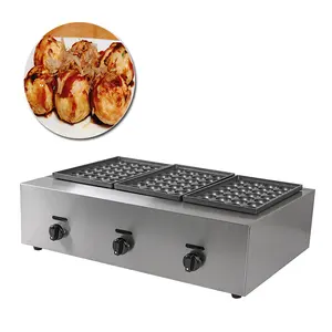 The Best Quality Triple Burner Gas Octopus Ball Maker Commercial Fish Baking Machine Tako Yaki Machine for Food Shop