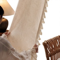 Voilage en tulle chenille crémeux style français, translucide, pour salon et chambre, double face, pour l'intimité et la transmission de la lumière