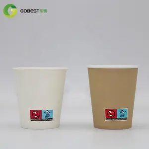 Tazze da caffè usa e getta biodegradabili compostabili di fabbrica di bicchieri di carta con imballaggio per alimenti tazza di carta caffè bevande