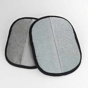 Gants de toilettage pour animaux de compagnie, gris, en polyester, brosse double face pour le nettoyage et le toilettage des animaux - Product Image 1
