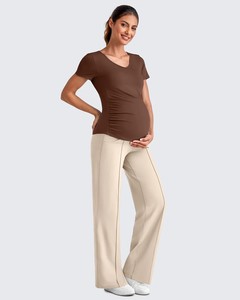 Leggings de yoga de maternité <span class=keywords><strong>taille</strong></span> haute, effet push-up fessier, respirants, extensibles, compressifs, pour femme, personnalisables, pour la gym et l'entraînement - Product Image 4
