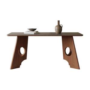 ठोस लकड़ी पर्यावरण के अनुकूल हस्तनिर्मित 6-सीटर आयताकार डाइनिंग टेबल आधुनिक संगमरमर शीर्ष डाइनिंग सेट - Product Image 5