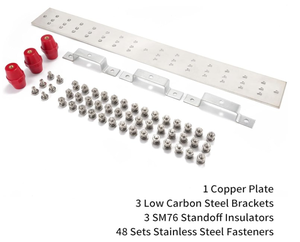 Kit de barra de puesta a tierra de cobre estañado clásico montado en la pared para electricidad <span class=keywords><strong>general</strong></span> - Product Image 5