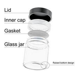 Pot en verre rond noir de haute qualité de 10 oz (300 ml) avec couvercle en plastique multifonctionnel et résistant aux enfants pour les cosmétiques - Product Image 3