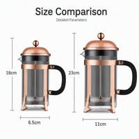 Cafetière à piston en verre borosilicate Kingze OEM, 350 ml, 600 ml, résistante à la chaleur, filtre à café pour café et maison