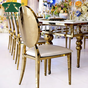 Chaises de réception modernes de luxe rembourrées avec structure en acier inoxydable - Product Image 2