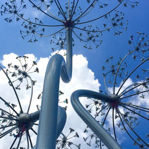 Современная Парковая большая уличная Цветочная статуя, семена светлого металла, художественные изделия, квадратная общественная скульптура из нержавеющей стали - Product Image 6