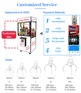 Đồng tiền hoạt động búp bê Claw máy thương mại trẻ em kẹo Đồ chơi bán hàng tự động Arcade sang trọng cần cẩu giải thưởng Claw máy - Product Image 5