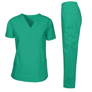 Uniforme Médico Unisex de Alta Gama, Elástico, de Punto, Spandex/Poliéster, Manga Corta, para Veterinarios, Hospitales y Cirugía - Product Image 3