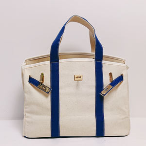 Keymay 金扣防水天然棉帆布旅行工作护士奢华时尚女式手提包托特包个性化 - Product Image 1