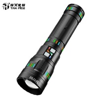 Lampe torche multifonctionnelle d'extérieur, zoom télescopique, autonomie ultra-longue, laser blanc, lampe torche portative super lumineuse, camping